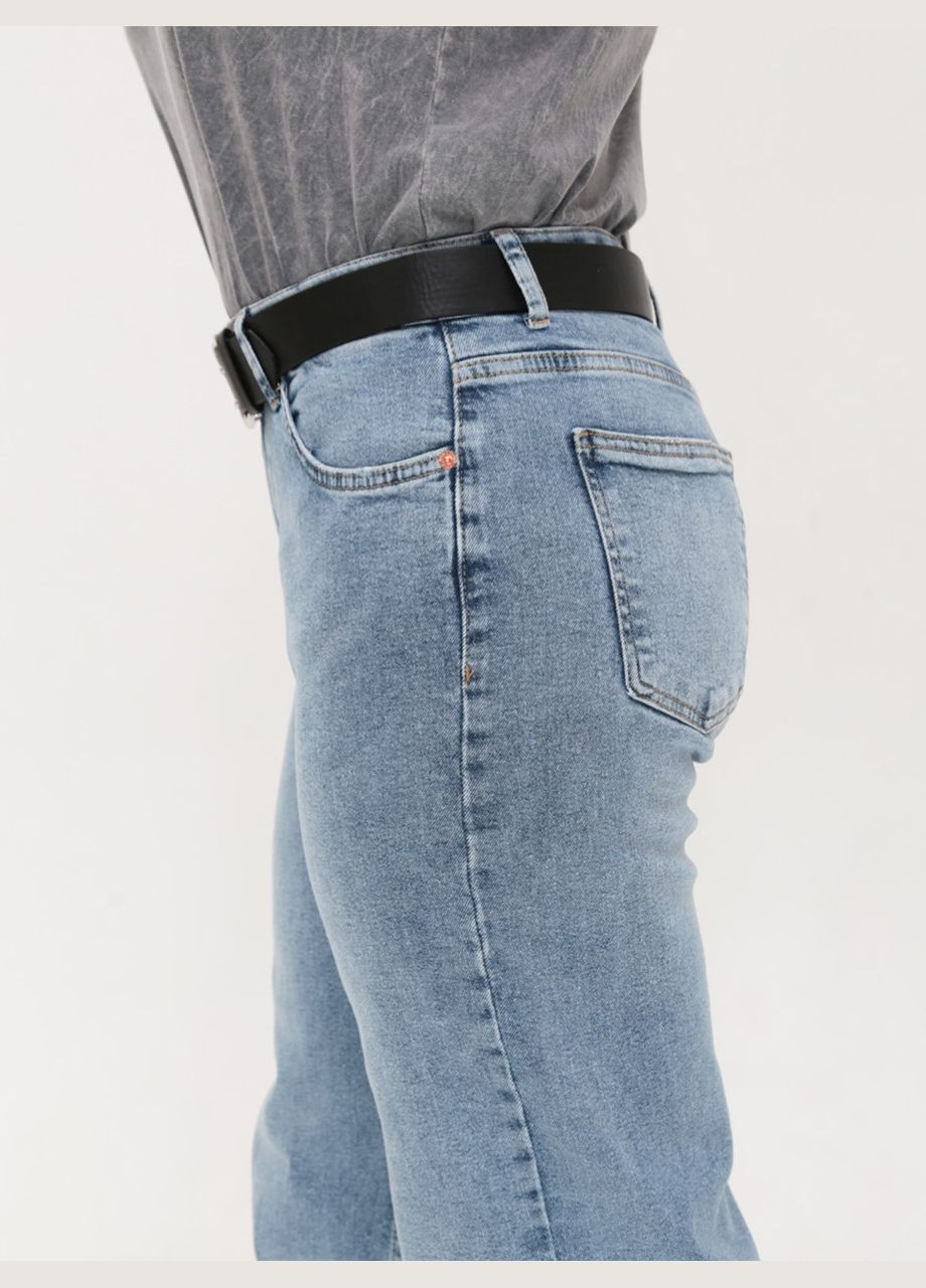 Джинсы женские голубые широкие с высокой посадкой Палаццо Rich - (322999588)