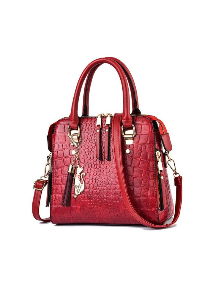 Модна жіноча сумка через плече з брелоком, сумочка під рептилію екошкіра зміїна (BRT) Brettani (336552245)