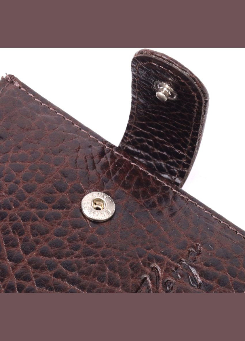 Кошелек мужской Кожаный с хлястиком 21078 Коричневый Karya (306881986)