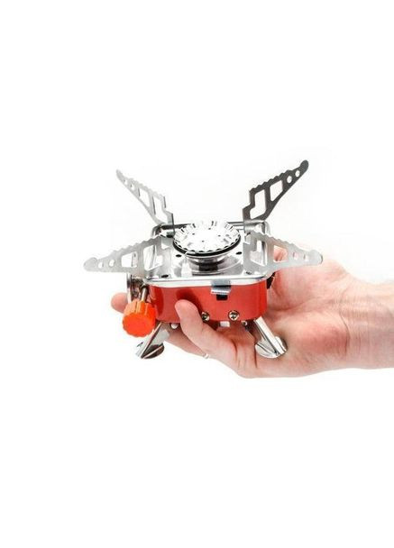 Плита газова туристична Kovar K 202 похідна міні плитка для кемпінгу з п'єзопідпалом портативна газова пічка Червона No Brand (315517349)