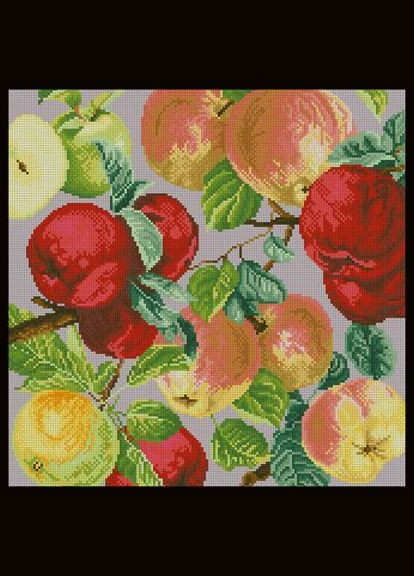 Набір для вишивки хрестиком. Розмір: 40*40 см/25*25 см Яблука Лоскуток (315353670)