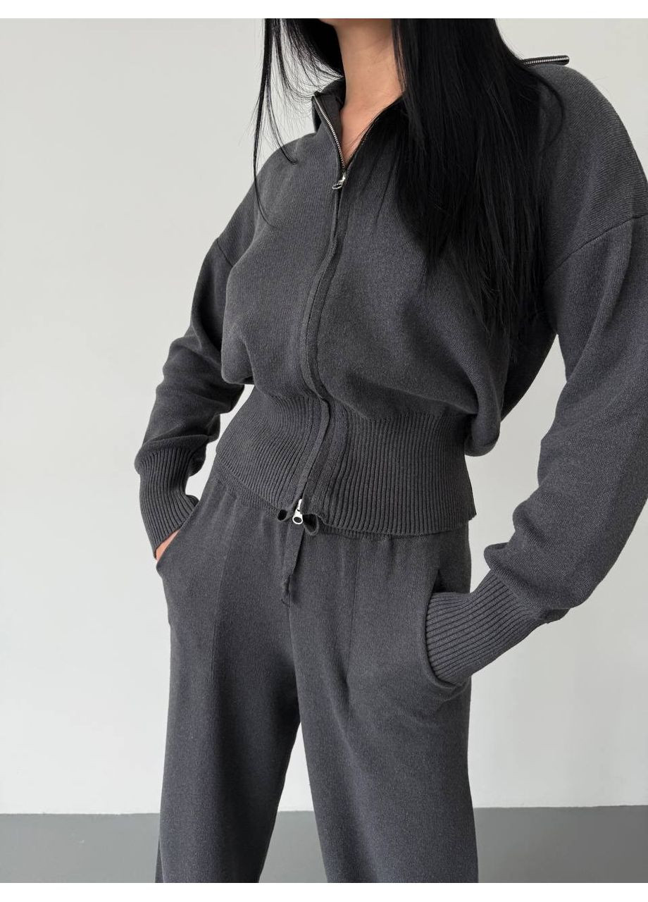 Костюм (кофта, брюки), цвет Темно-серый No Brand (361120281)