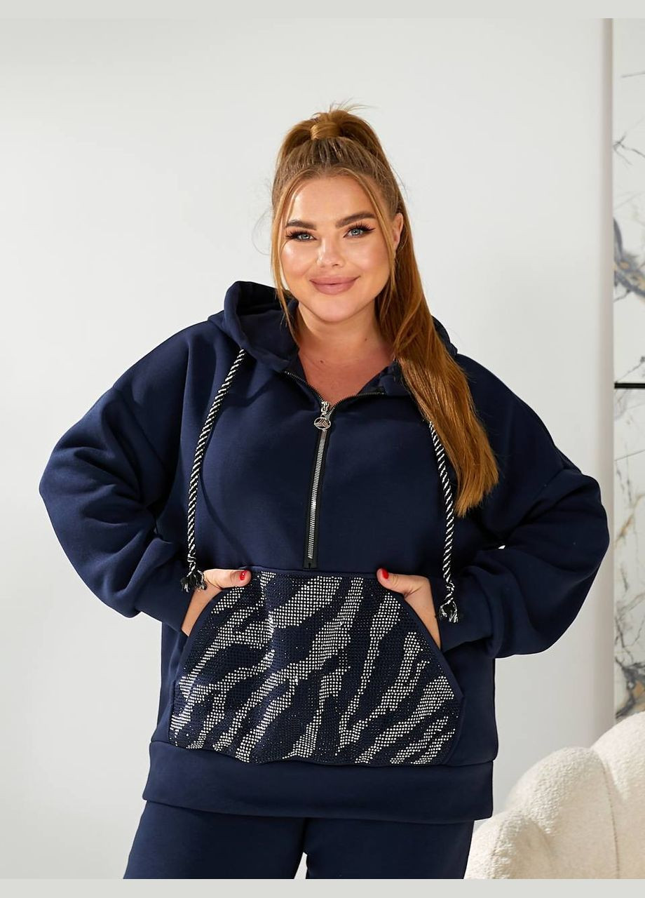 Жіночий теплий спортивний костюм двійка колір пляшка New Trend (306717524)