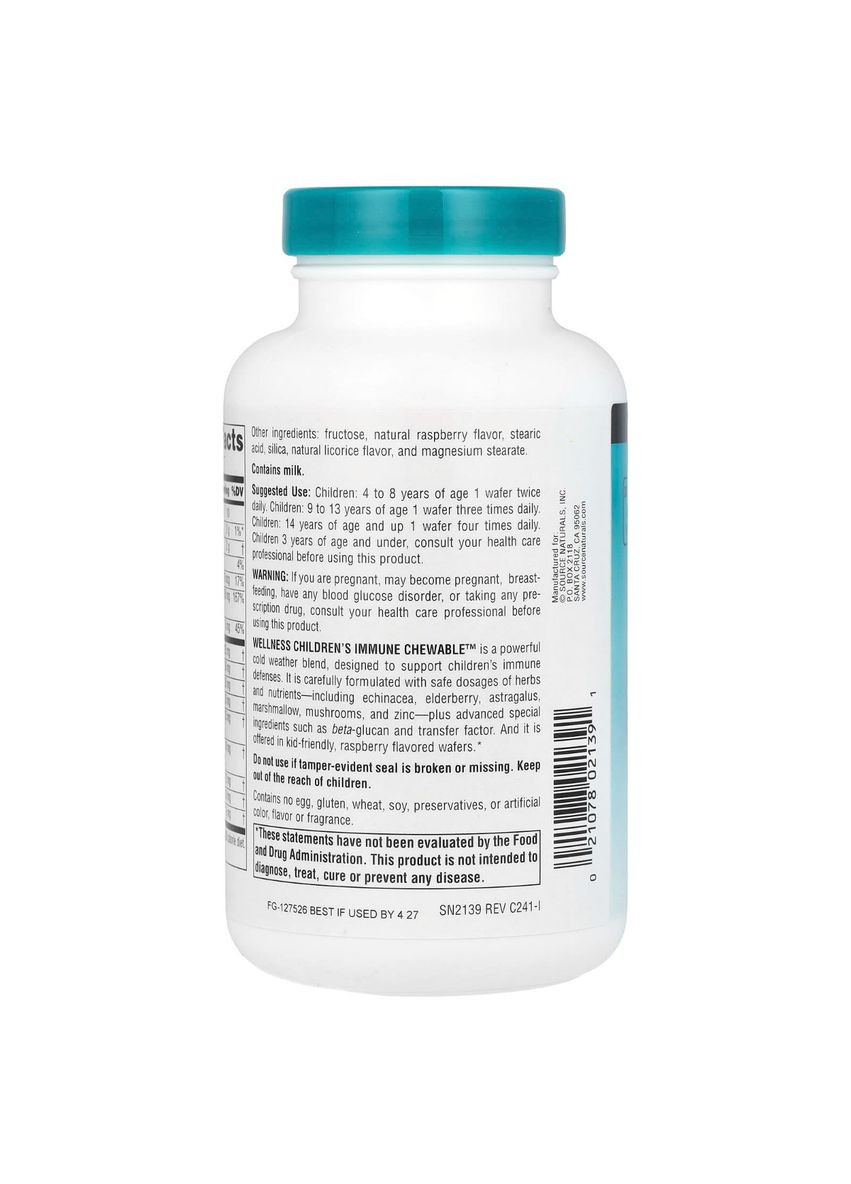 Детские Жевательные Витамины для Иммунной Системы, Wellness,, 60 пластинок Source Naturals (333721612)