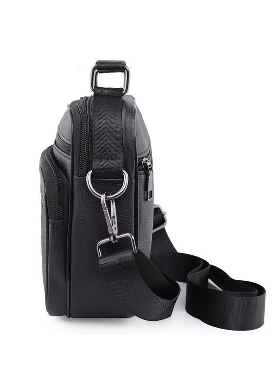 Мужская сумка - кожаная барсетка горизонтальная Qvant 208ч - Черная Tiding Барсетка (366889765)