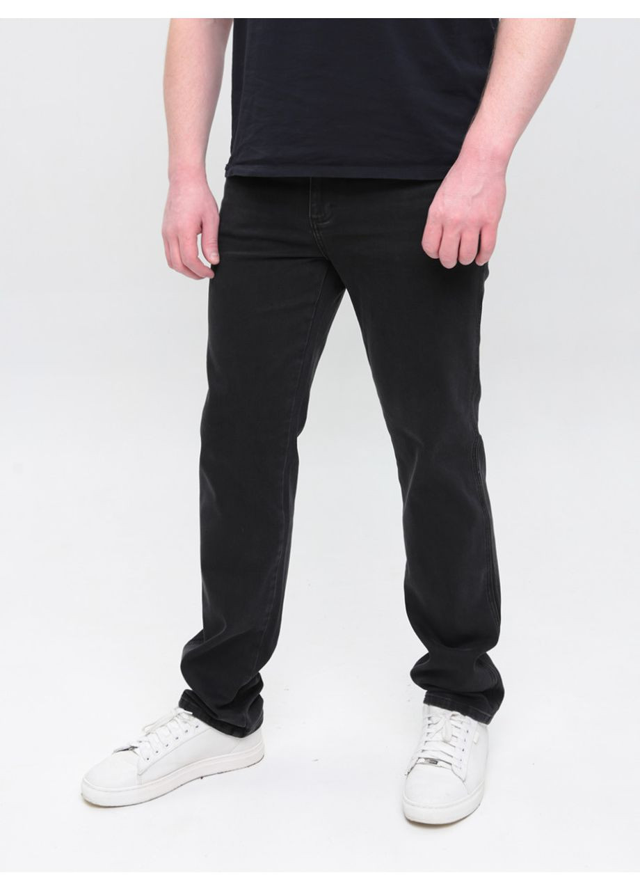 Джинси чоловічі сіро-чорні зі стрейчем Lexus Пряма (365813807)