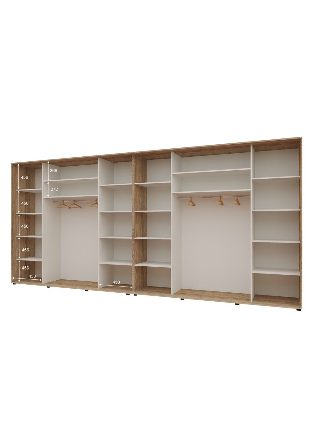 Шкаф-купе шестидверный Комфорт Мебель 540*60*240 см Натуральный 6 дверей Зеркало Макси Комфорт Меблі (360472479)