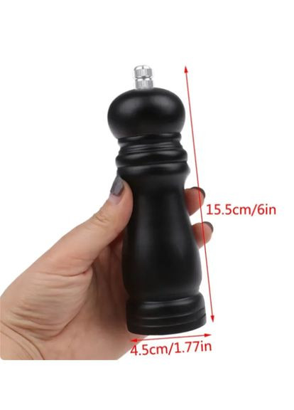 Млин для спецій, ручний млин для солі та перцю з дерев'яною ручкою Kamille (296107865)