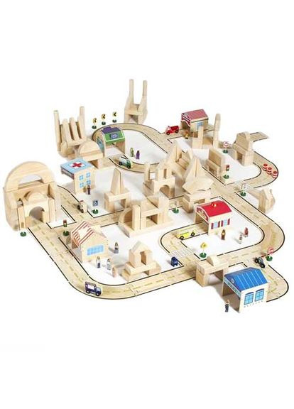 Игровой набор фигурок и машин Block Play к Дорожной системе 36 деталей (G6717) Guidecraft (323115799)