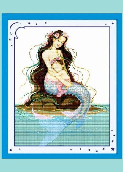 Набор для вышивания по нанесённой на канву схеме "Mom & son's deep love(1)". AIDA 14CT printed 43*50 см Joy Sunday (313614437)