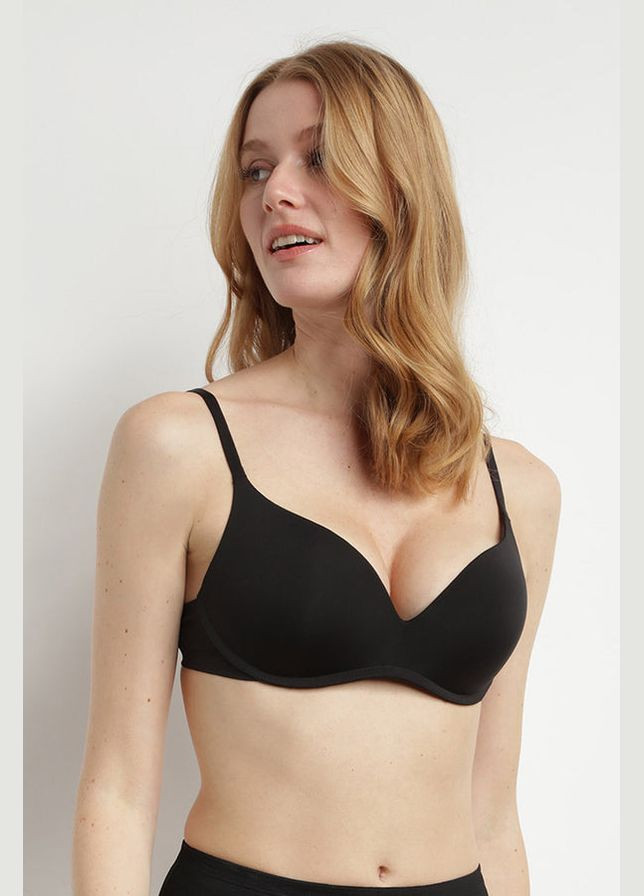 Чёрный бесшовный бесшовный бюстгальтер пуш-ап Dim без косточек полиамид, полиэстер, эластан