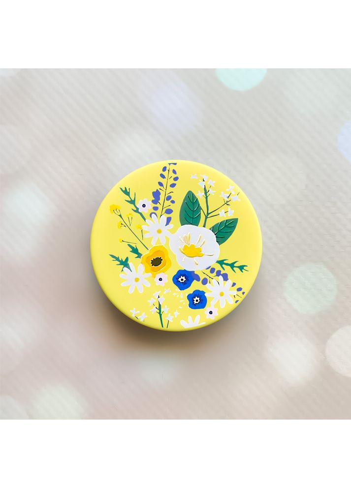 Тримач для смартфона / планшета попсокет Popsocket Жовтий:: Квіти. Акварель (принт 271) Creative (360691699)