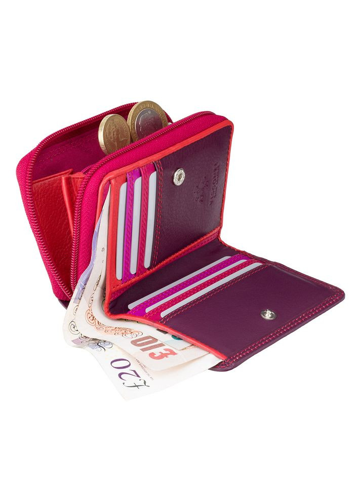 Фиолетовый кожаный женский кошелёк RB53 PLUM M Hawaii c RFID Visconti (303831012)