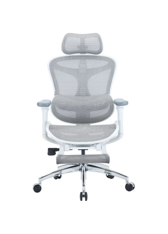 Офисное кресло Кресло офисное с подставкой для ног DORO C300L Mesh White with foo (DORO-C300L-A3-102-JT) Sihoo (400010028)