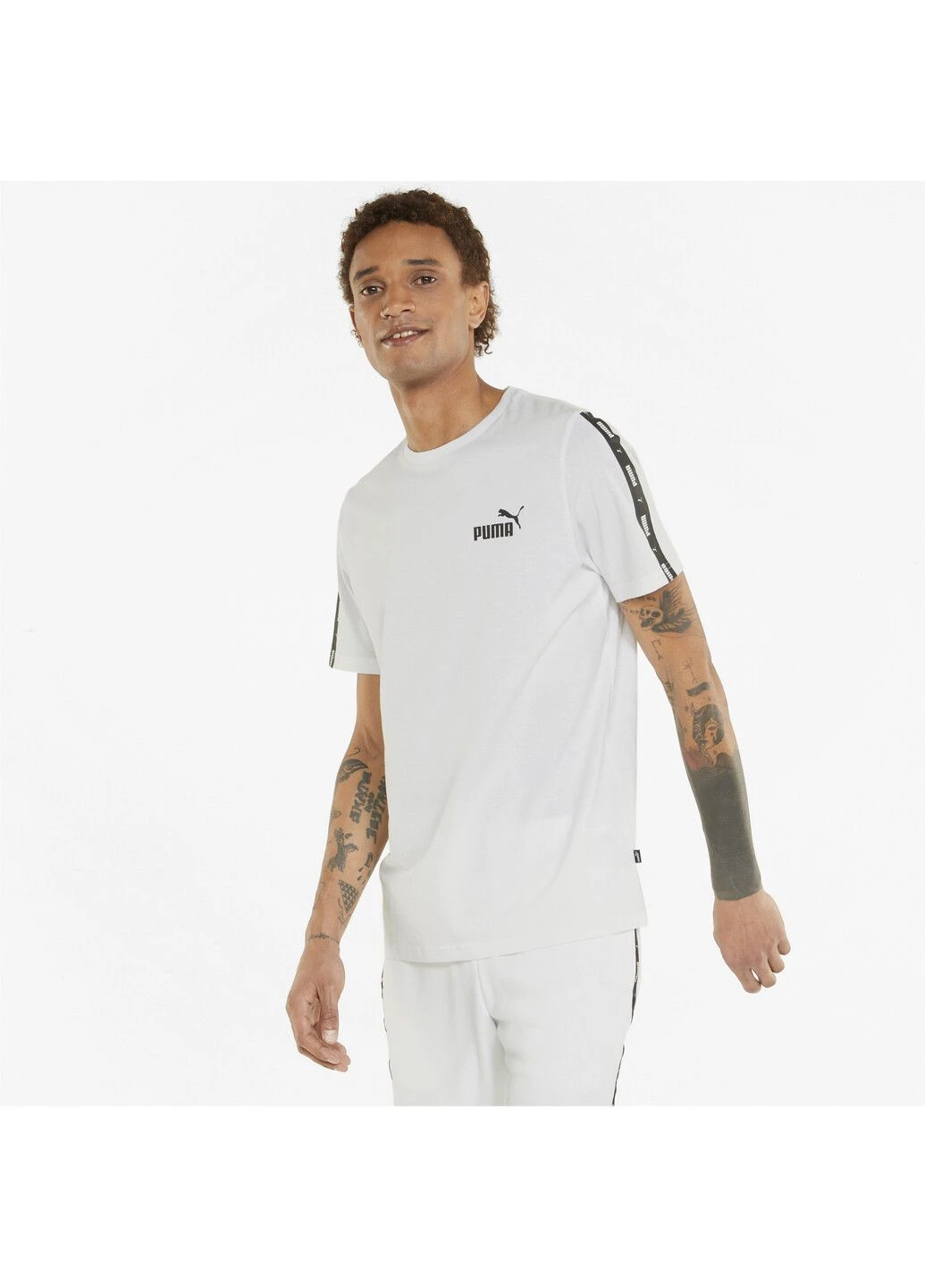 Белая футболка essentials+ tape men's tee Puma