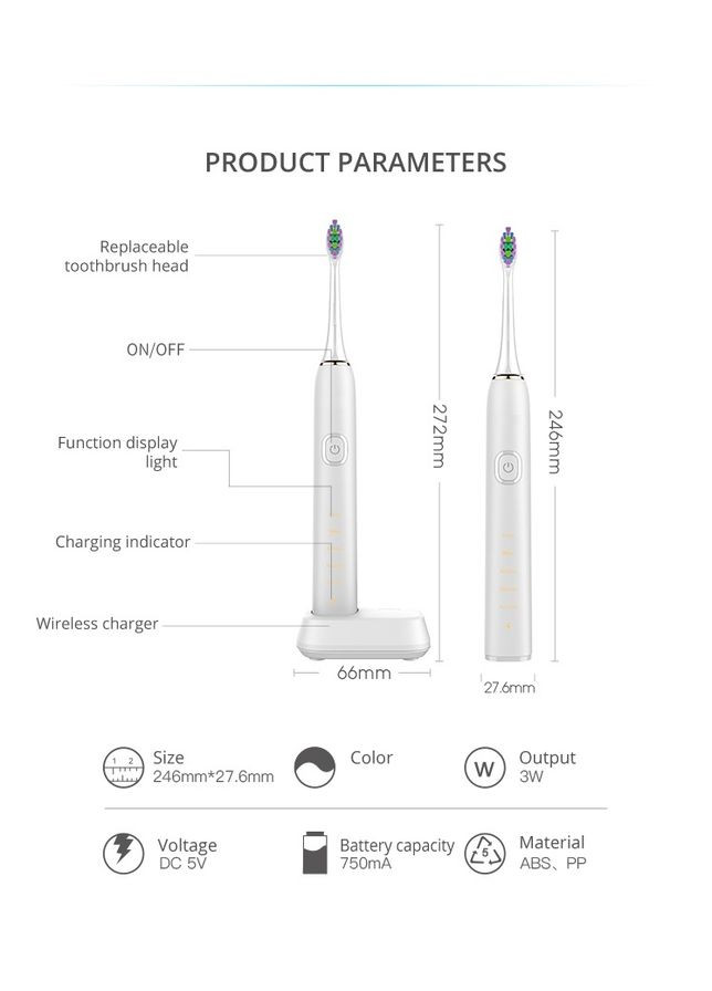 Электрическая зубная щетка White Smile PRO-32V AXSIS™ ORIGINAL (302395798)