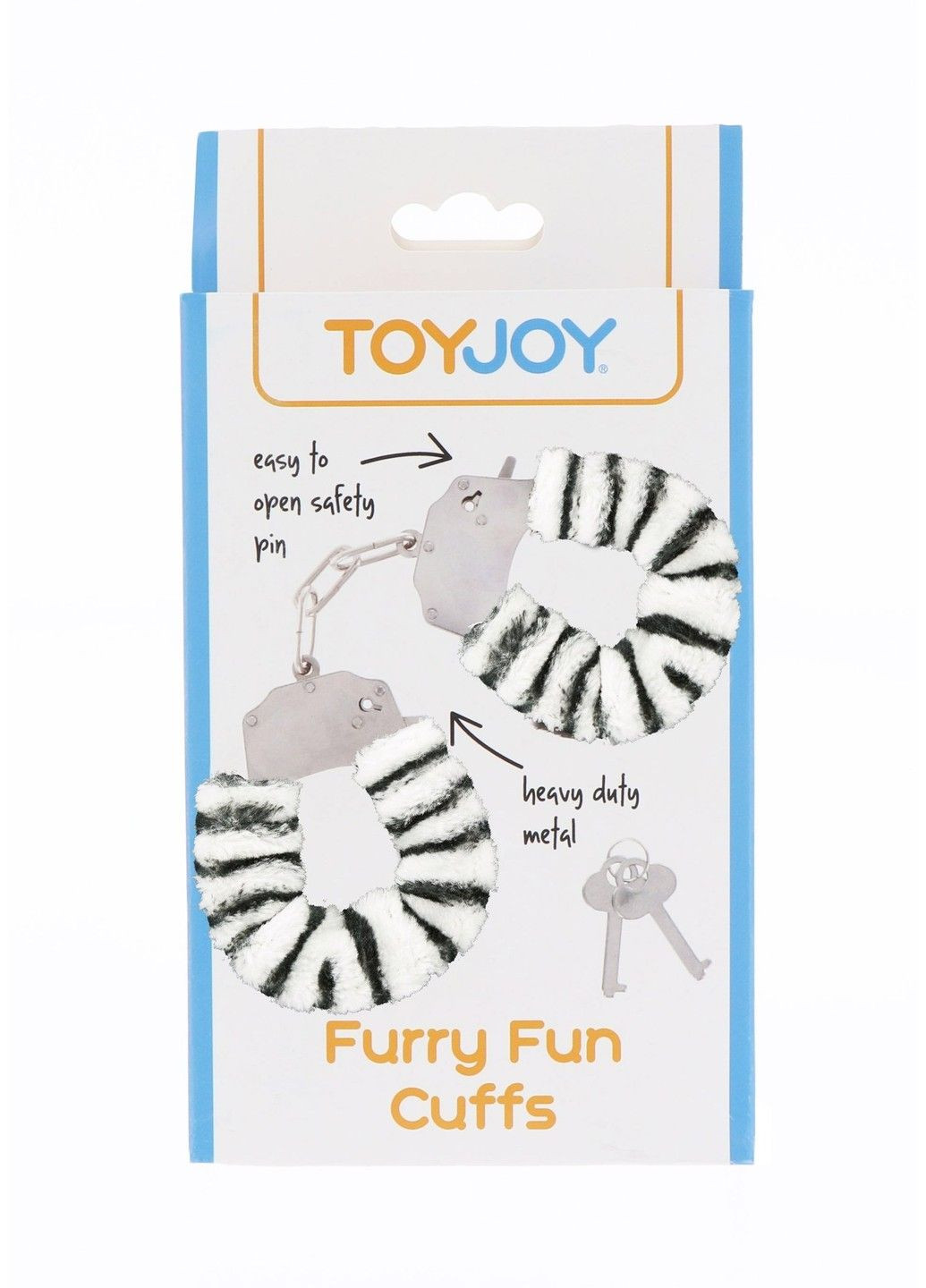 Наручники с мехом Зебра, Toy Joy (289783382)