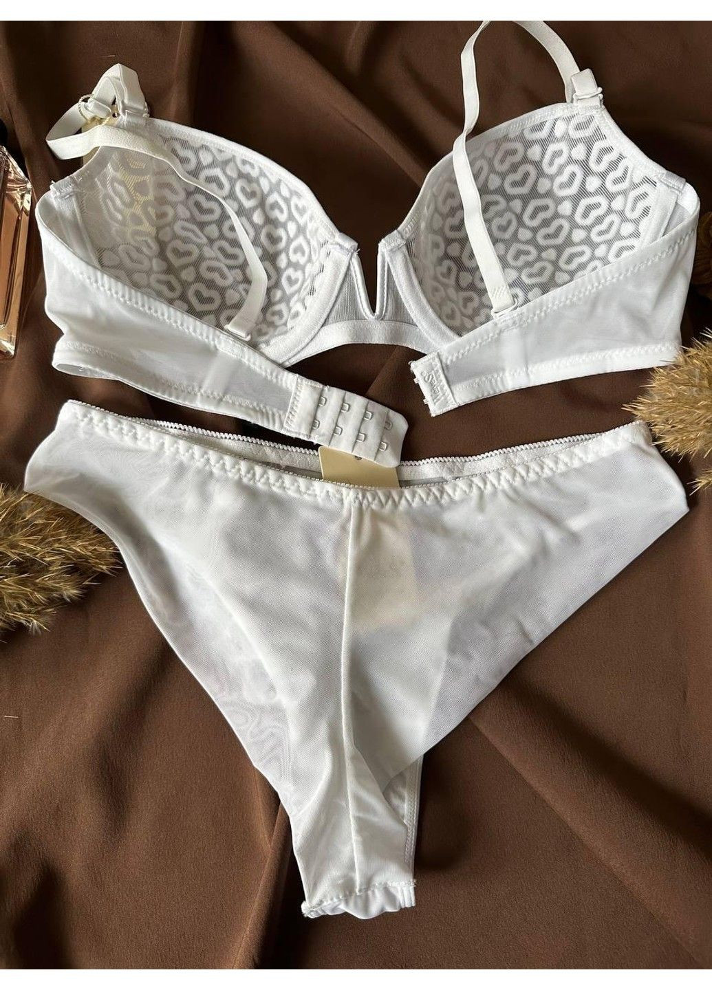 Белый комплект бюстгальтер с трусиками бразилианы 2372 белый Weiyesi
