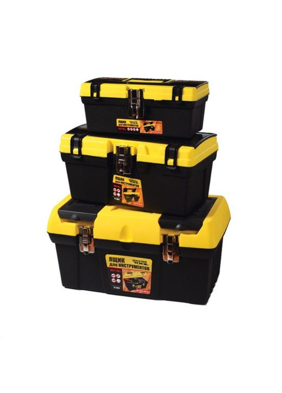 Набір ящиків для ручного інструменту 3 шт 16" + 19" + 12,5" 79-2001 чорні Mastertool (349818937)