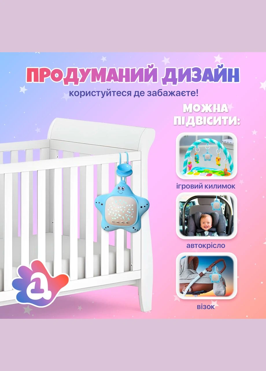 Генератор белого шума для младенцев Звездочка А1 с проектором звездного неба Розовый (STG-A1-Pink) No Brand (347590457)