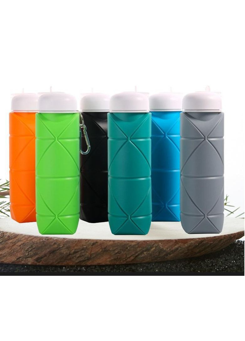 Складана силіконова пляшка для води та напоїв з карабіном 600 мл (R051121) Water Bottle (358222023)