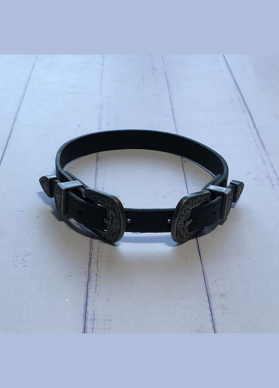 Жіночий чокер ремінець чорний (16-28) No Brand екошкіра (314931127)