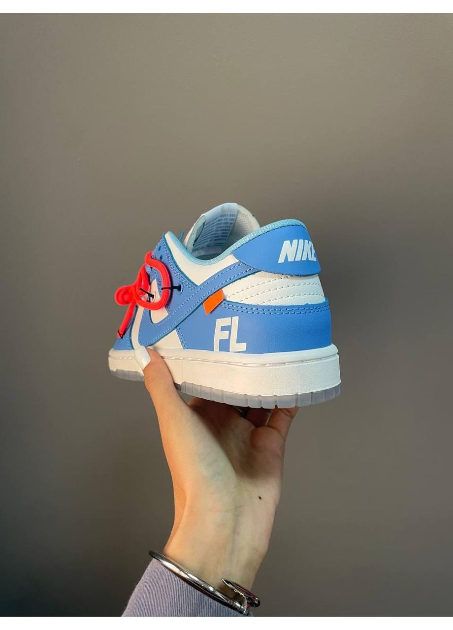 Белые демисезонные кроссовки мужские nike sb dunk x off white blue white найк сб данк No Brand