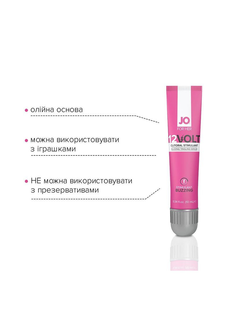 Возбуждающий гель для клитора 12VOLT (10 мл) с эффектом пульсации и разогрева Jo (367722827)