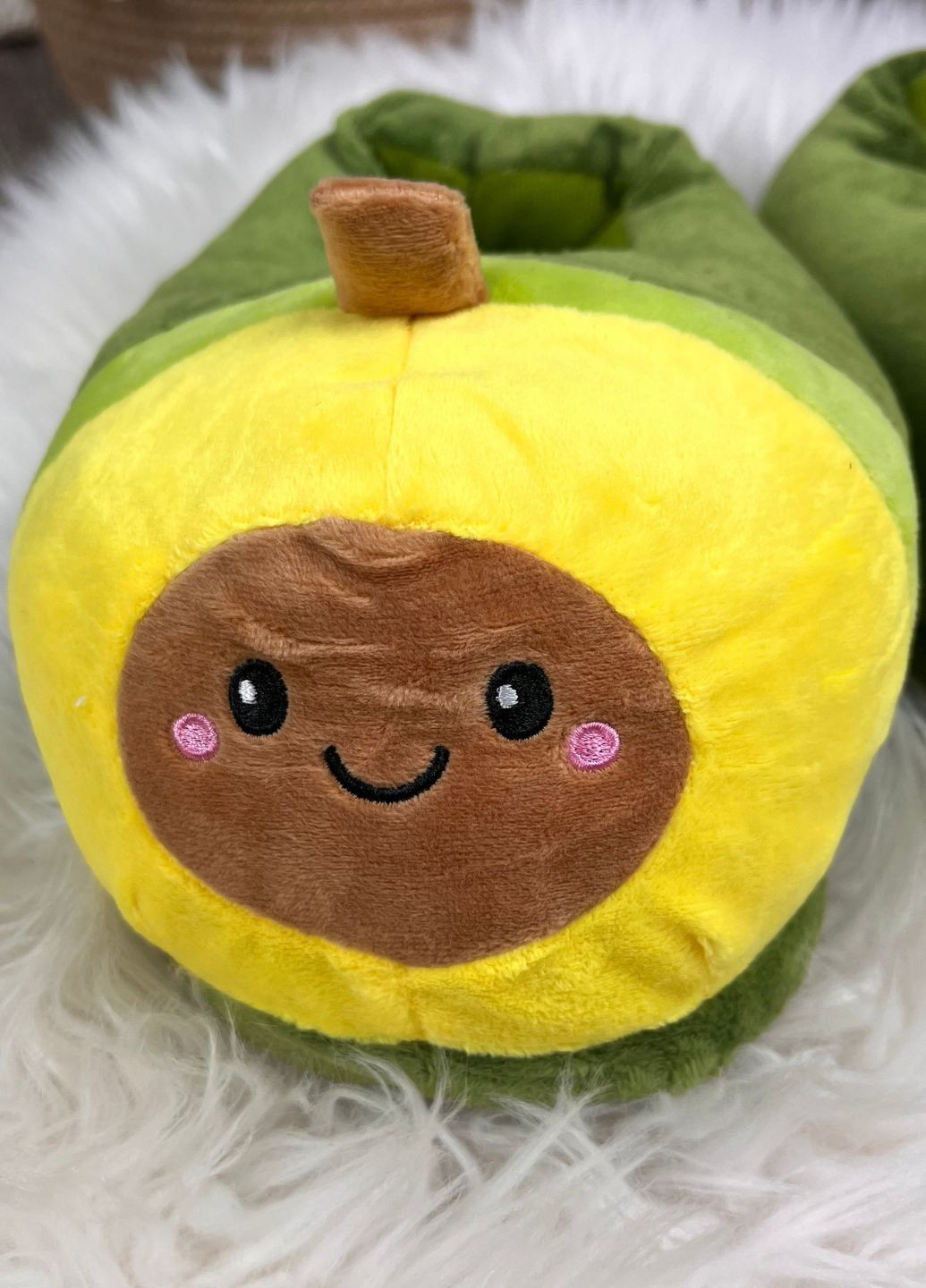 Капці кімнатні плюшеві Авокадо з антиковзною підошвою унісекс My Kigu (366874065)