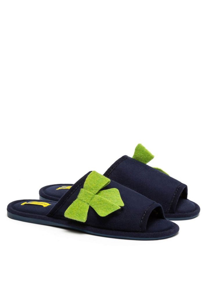 Синие комнатные тапочки monro Oldcom с бантом