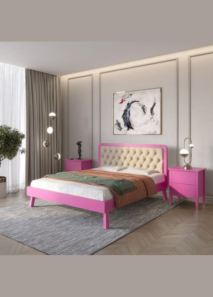 Полуторная деревянная кровать Токио (S2060R30B)/Аляска 23 (Бежевый) 120х190 см (MBG-4745) Mebigrand (366084321)