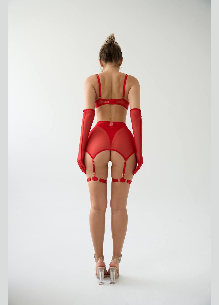 Червоний демісезонний спокусливий комплект з прикрасами Vakko