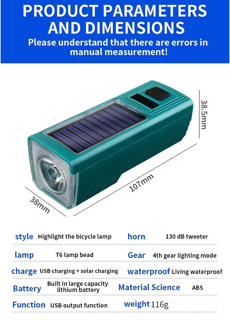 Фара передня FY-335 на кермо, чорна (FY-335-3) ABS (369781287)