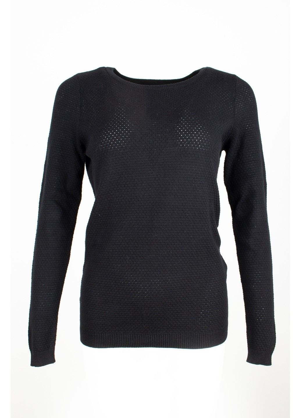 Чорний демісезонний светр чорний з дрібним фактурним візерунком Vero Moda