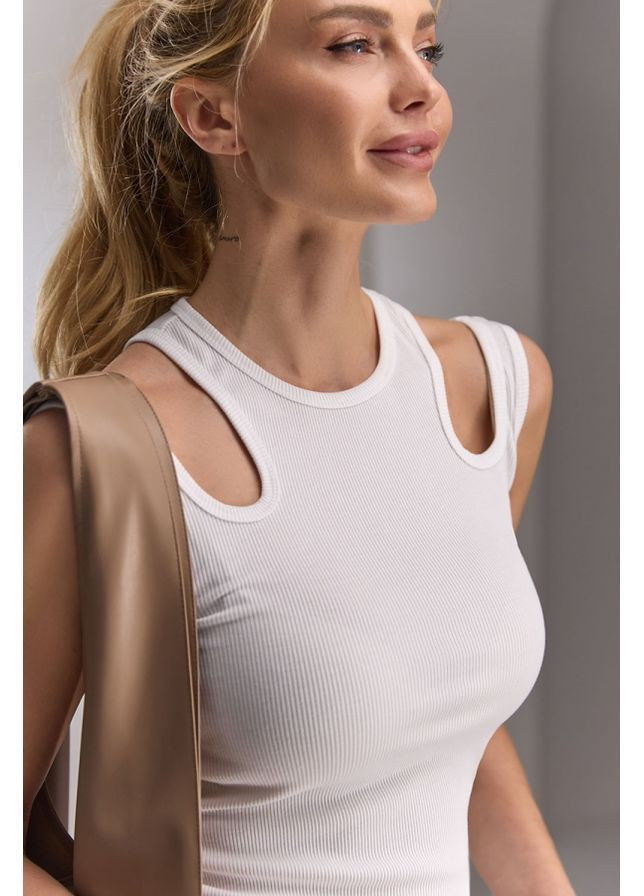 Топ з вирізами 1783 Білий Triko Bakh (368651455)