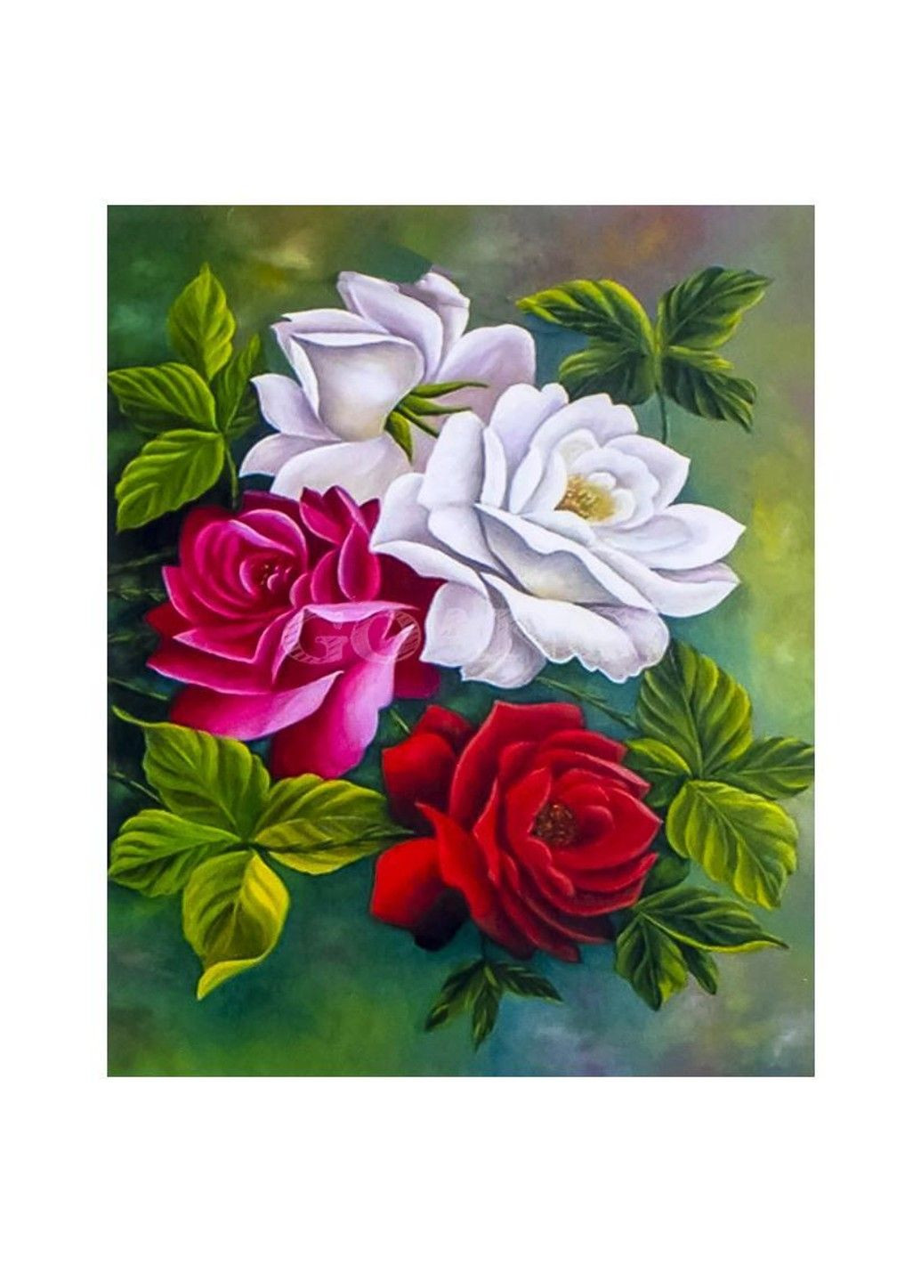 Алмазна мозаїка вишивка Троянди на підрамнику повна 5d 30х40 см GLD61774 No Brand (332207752)