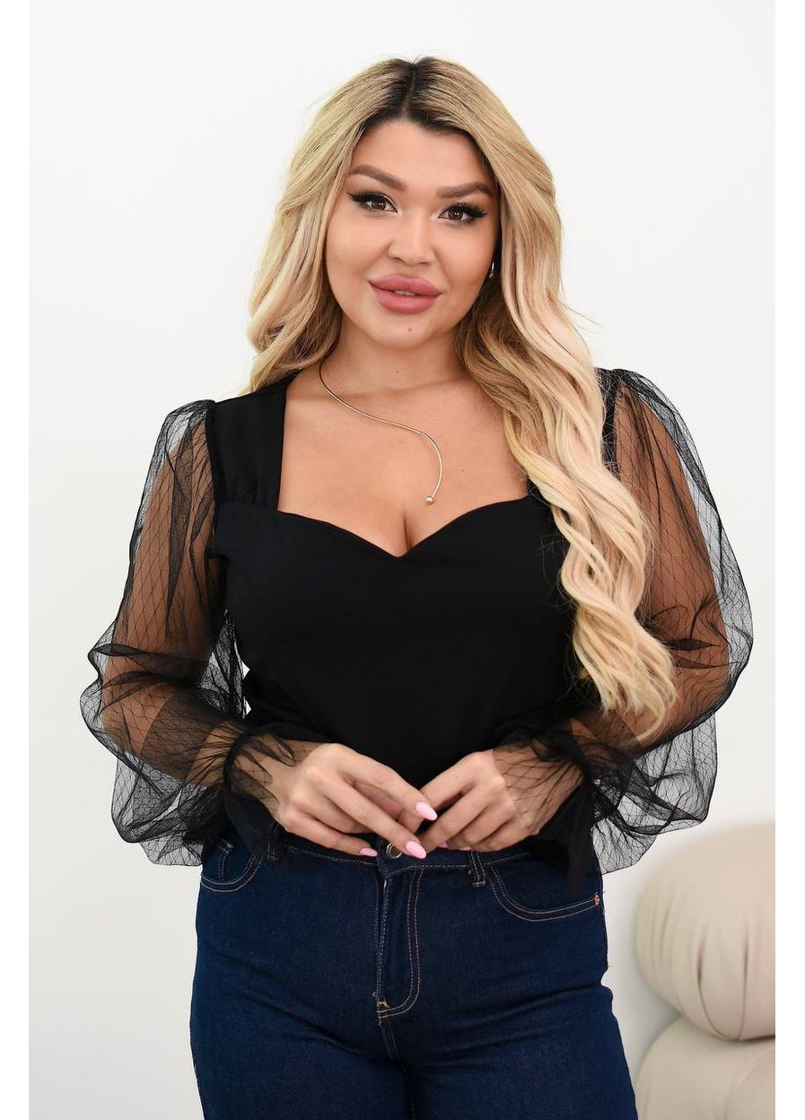 Женский боди рукава сеточка Osoblyva (367930628)