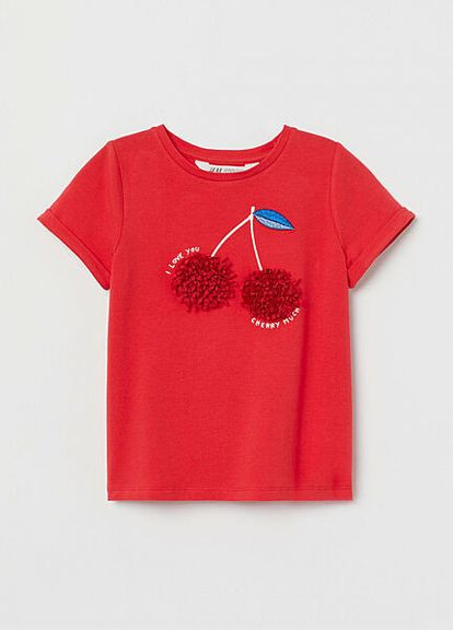Красная футболка для девочек H&M