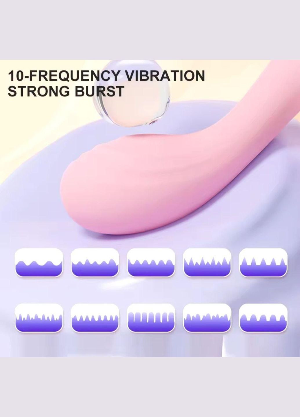 Вібратор точки G 10 режимів вібрації фіолетовий масажер з анатомічною формою No Brand (313241177)