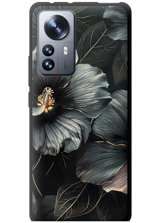 TPU чорний чохол 'Чорні квіти' для Endorphone Xiaomi 12 Pro (285115460)
