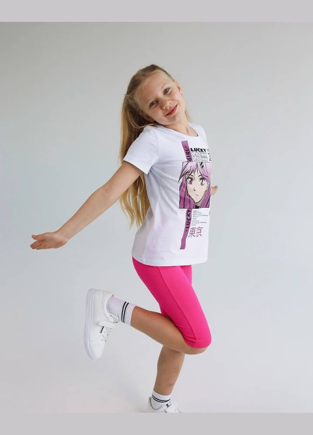 Розовая летняя футболка для девочки (подростковая) hc (h001-6012-036-33-1) No Brand
