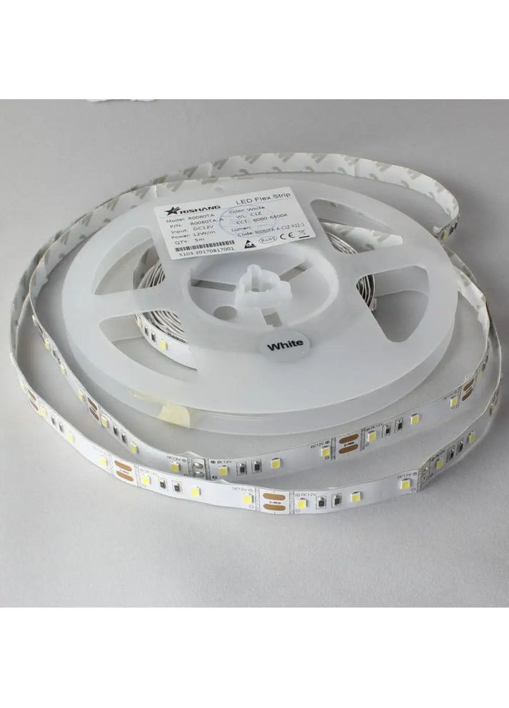 LED лента R0060TA-A, 6000K, 12W, 2835, 60 шт, IP33, 12V, 980LM RISHANG (370970573)