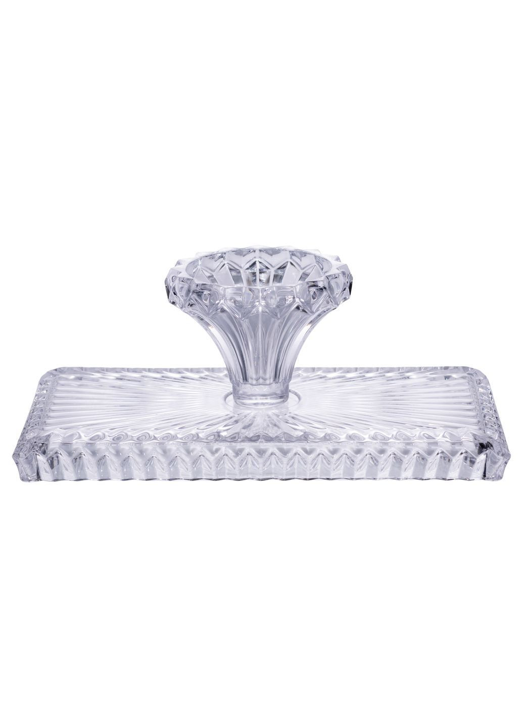 Фруктовниця на ніжці з товстого скла 33*17*13,5 см прямокутна Yiwu HP-19-146C No Brand (372459355)