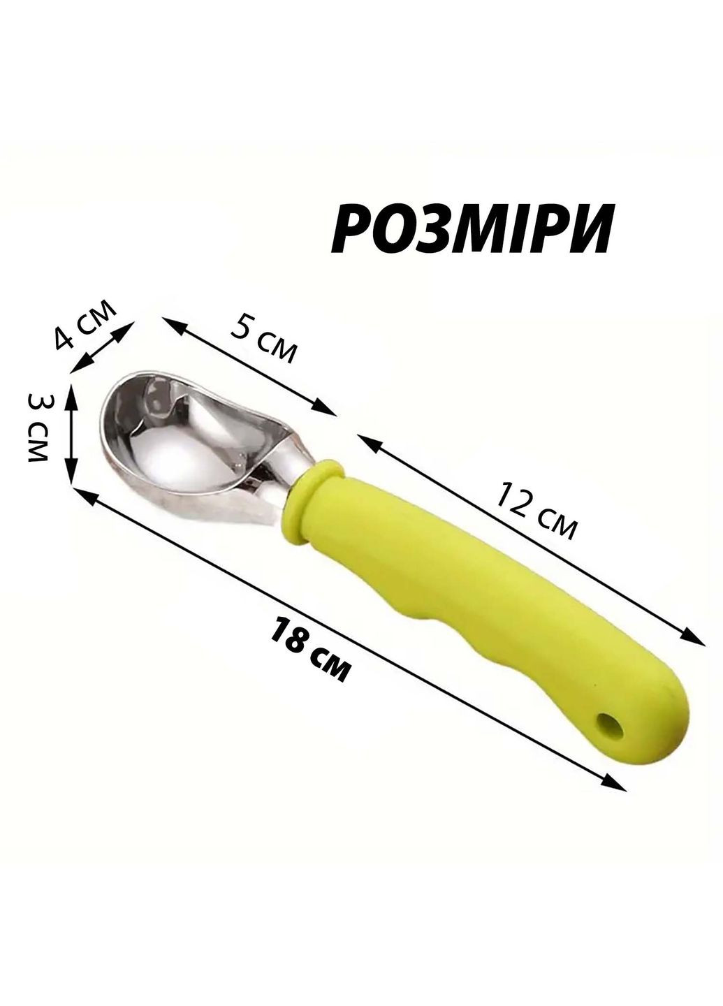 Ложка с силиконовой ручкой для мороженого, бисквитного теста, замороженного йогурта 18 см Kitchen Master (350883998)