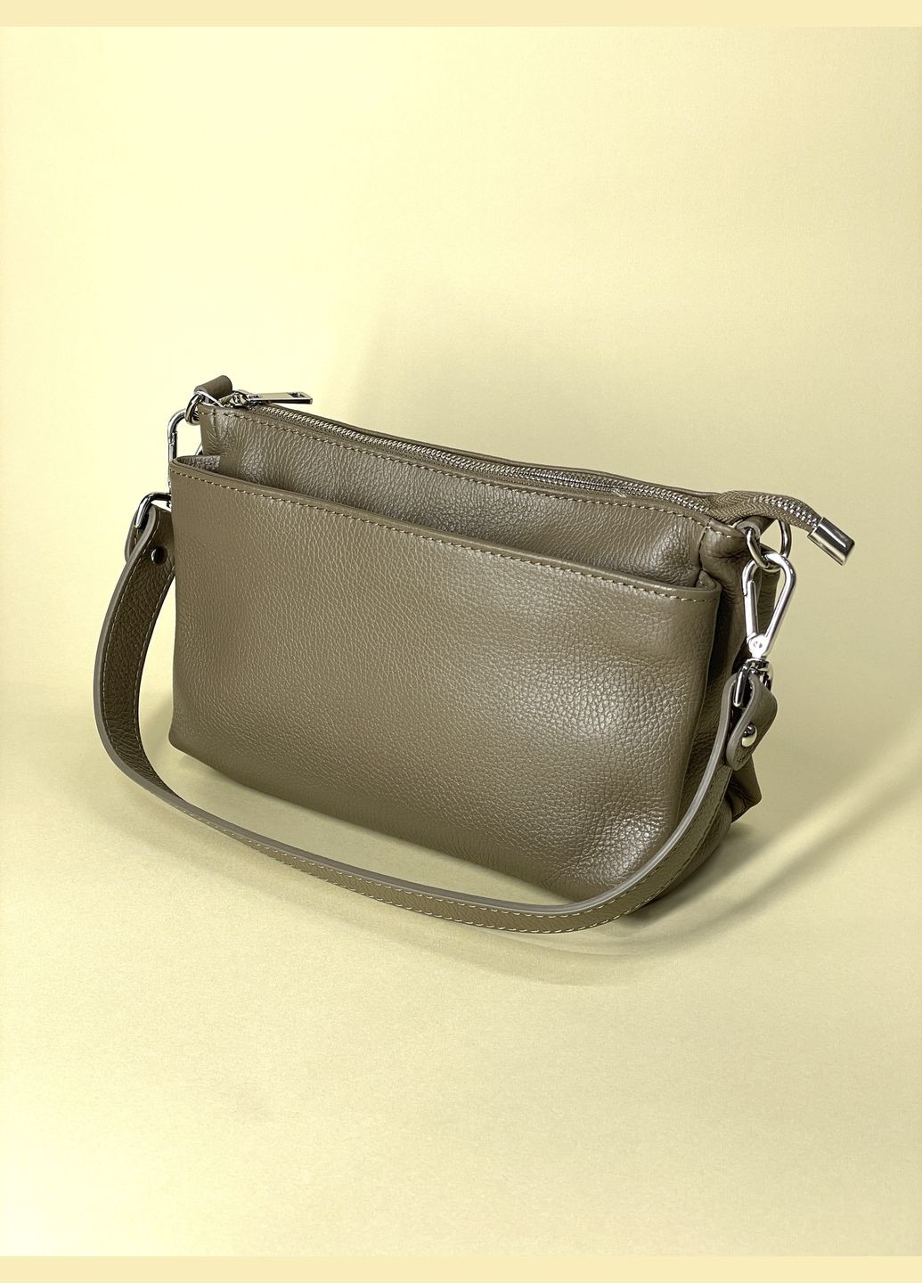 Сумка шкіряна жіноча Італія – 3 відділення, короткий і довгий ремінець, кросбоді Virginia Conti Кросбоді (341251975)