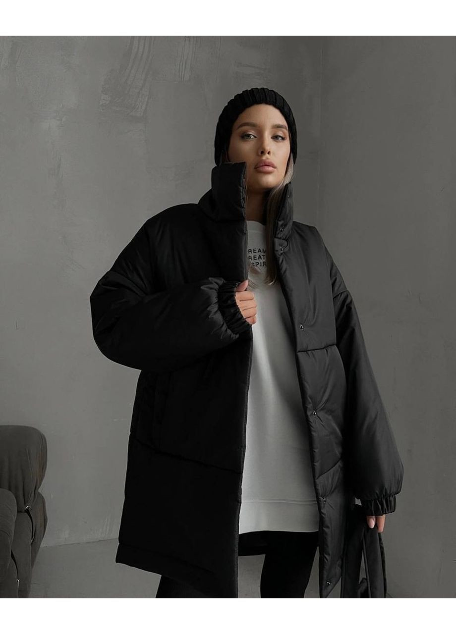 Чорна зимова куртка оверсайз Fashion