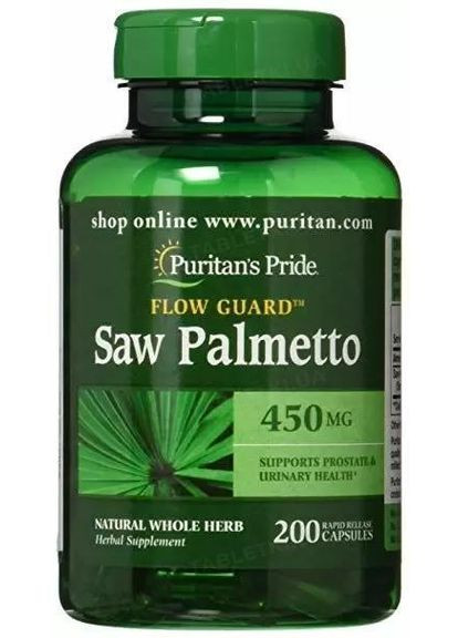 Со пальметто, Saw Palmetto, 450 мг, 200 капсул Puritans Pride (329199748)