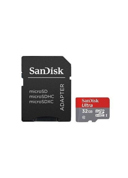Карта памяти оригинал MicroSDHC 32GB (UHS1) Ultra (Class 10)+SD adapter SanDisk (278015912)