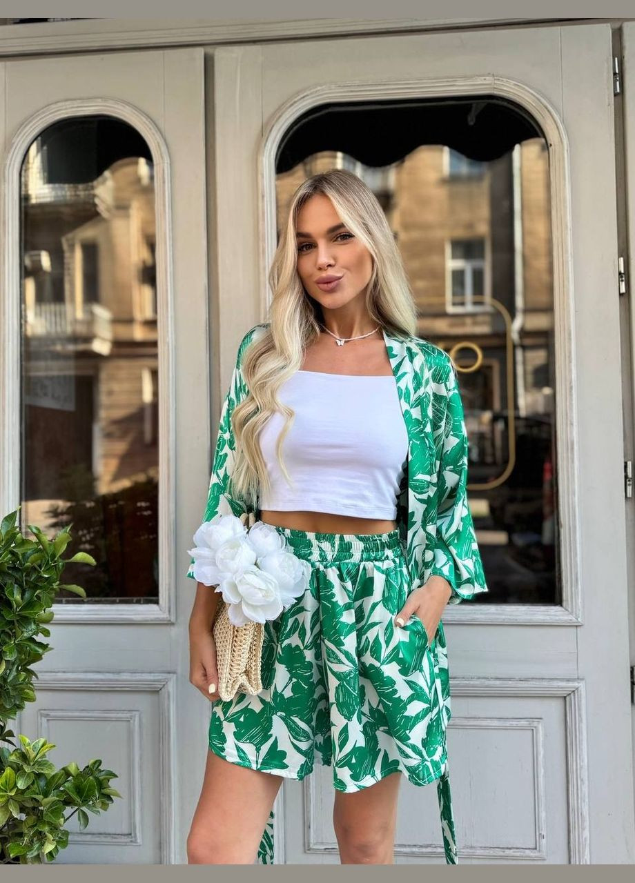 Костюм шелк Армани шорты и рубашка No Brand (338822245)