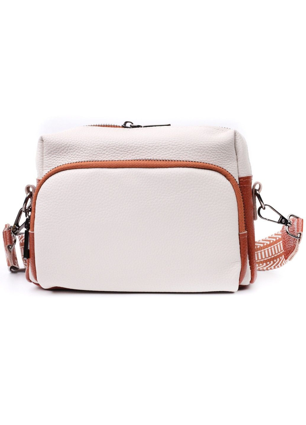 Удобная сумка для женщин на каждый день из натуральной кожи 22589 Белая Vintage (297956932)